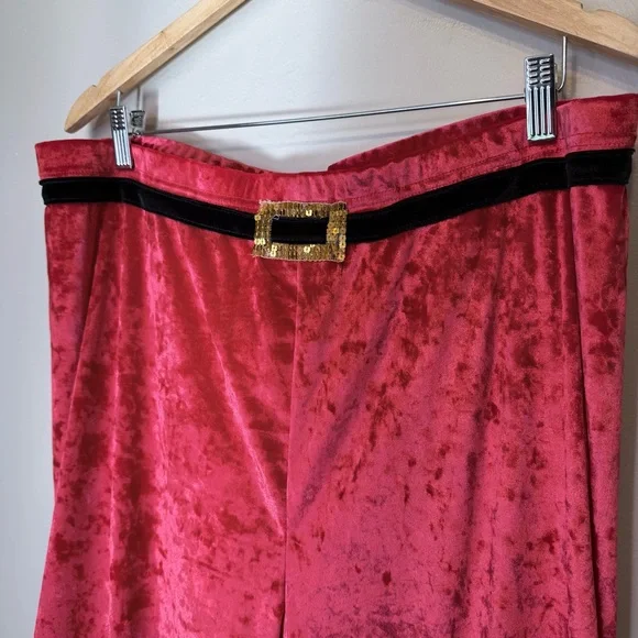 Santa Plus Size Velvet Fuzzy Striped Sequin Leggings Christmas Pullon Pants - Picture 4 of 13